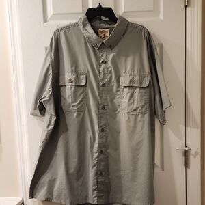 RedHead Men's 3X Gray Casual Button Down Shirt